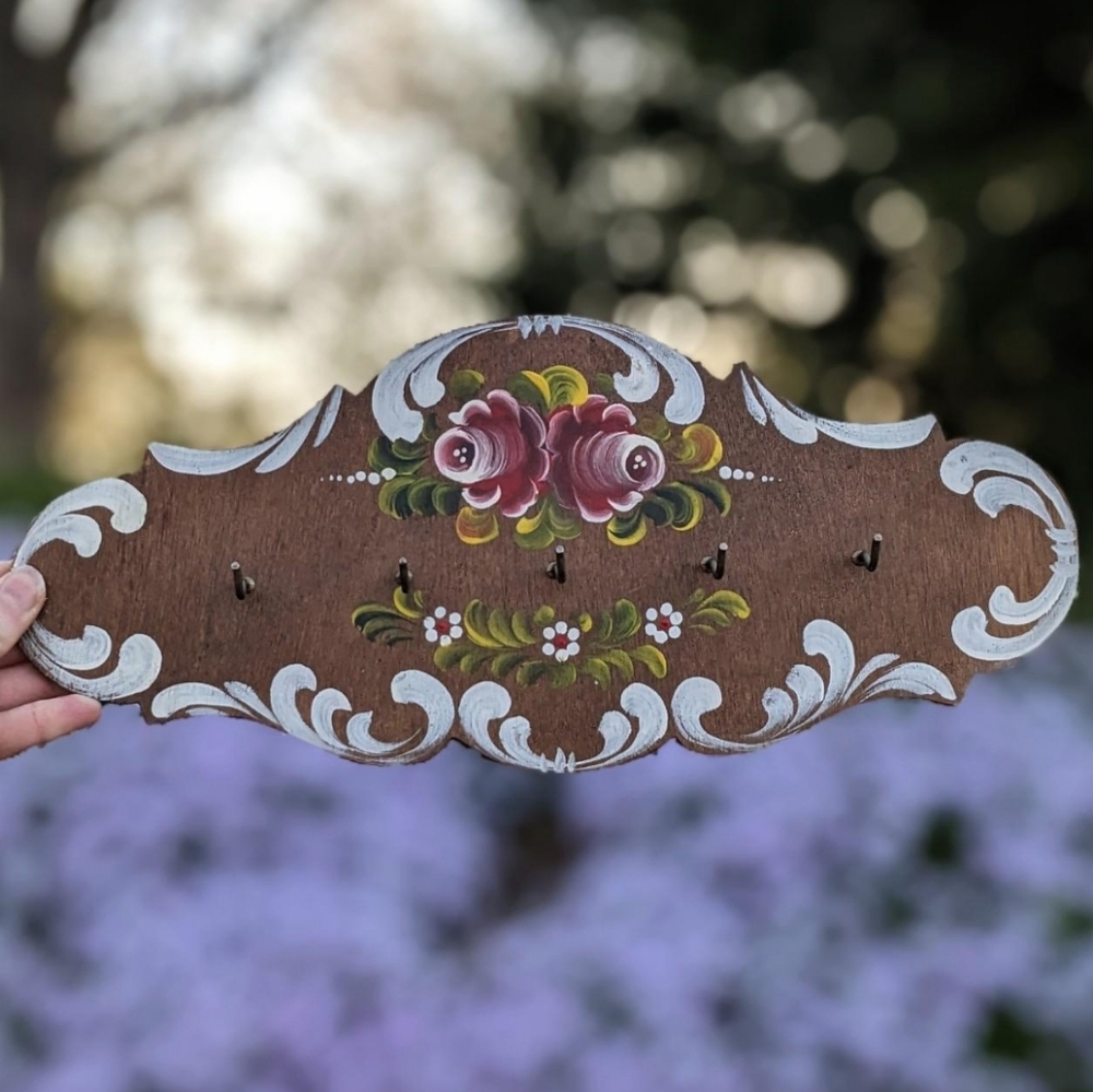 Vintage German Hand-Painted Key Holder